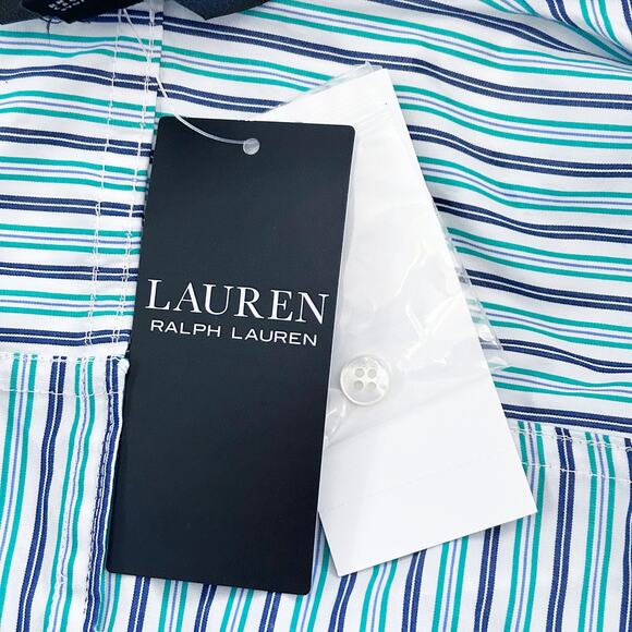 Lauren Ralph Lauren Striped Button-Up Shirt with Waist Tie Size Large - Picture 15 of 16